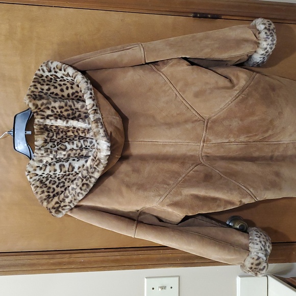Maurices Leather Suede Animal Print Jacket - Picture 7 of 8